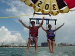 Paolo Ciccarese and Sheede Khalil parasailing
