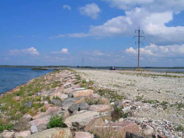 The road between Muhu island and Saaremaa island
